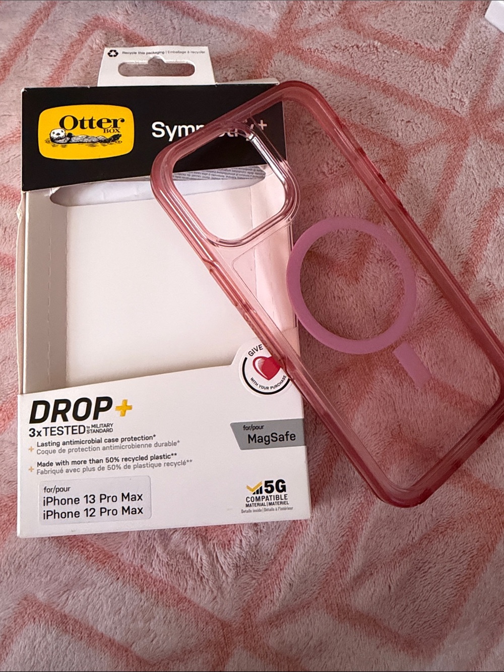OtterBox Symmetry+ Clear Pink MagSafe Case for iPhone 13 Pro Max / 12 Pro Max - Picture 3 of 6